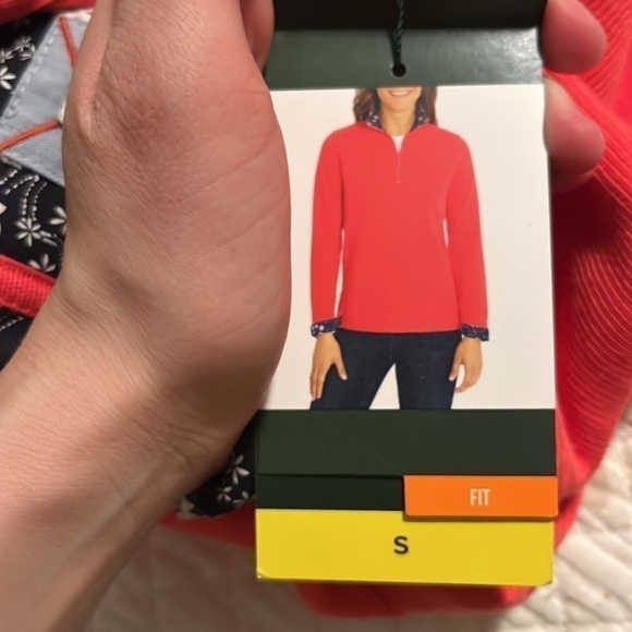 ORVIS NWT pink 1/4 Zip Pull over sweater Size Small - Picture 6 of 6